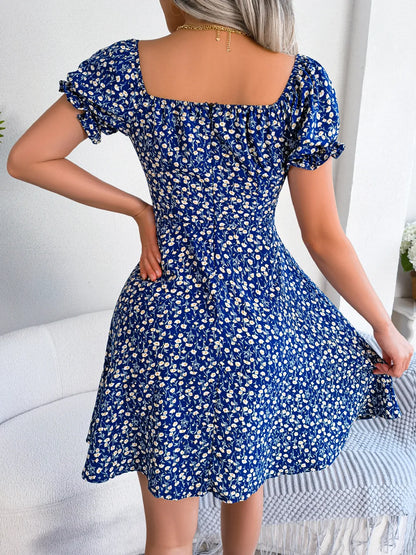 Vestido corto  con estampado floral